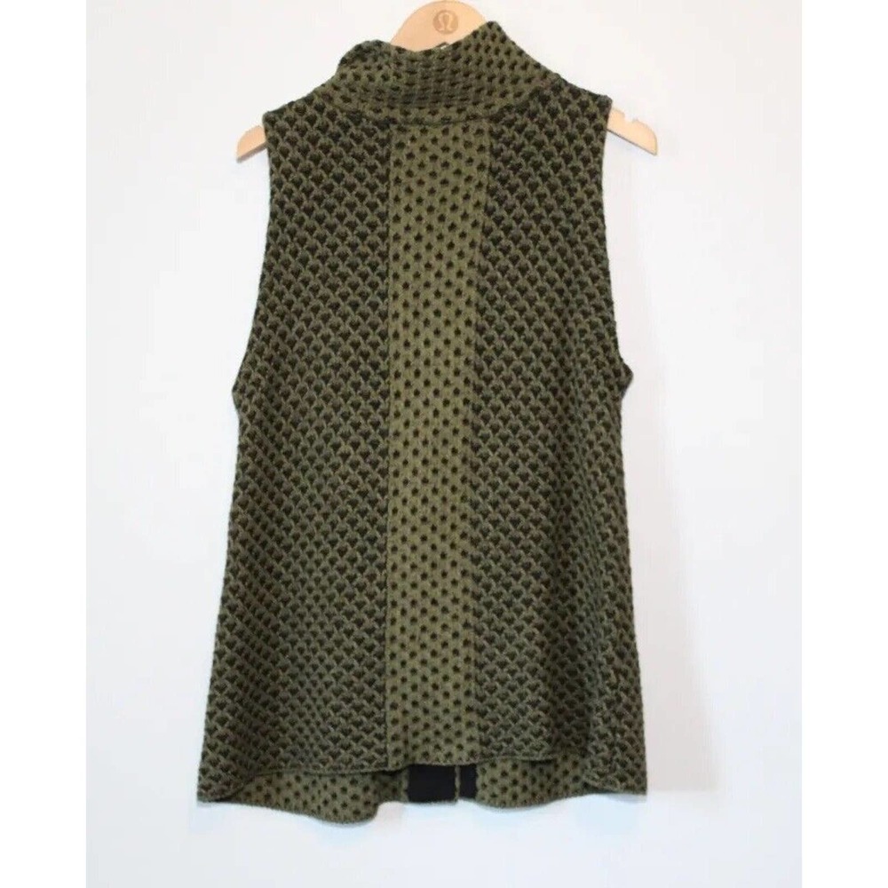 Habitat Knit Woven Button Front Sweater Vest Green Women's Size Medium H14513 - Picture 9 of 11